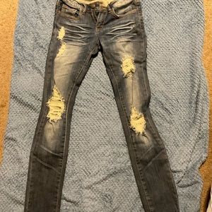 Machine brand dark blue lightly washed side 26
